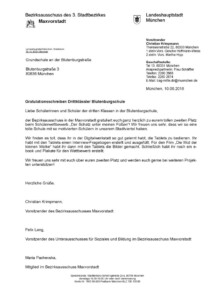 Gratulation Blutenburgschule