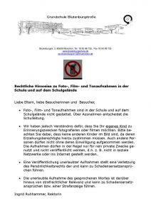 Verbot von Foto + Video